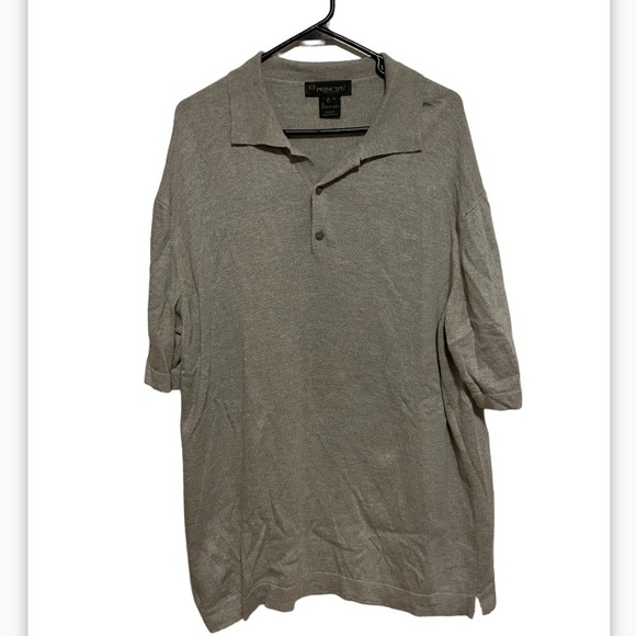 Principe Gray Short Sleeve Cotton Blend Shirt Size Large - Picture 1 of 4